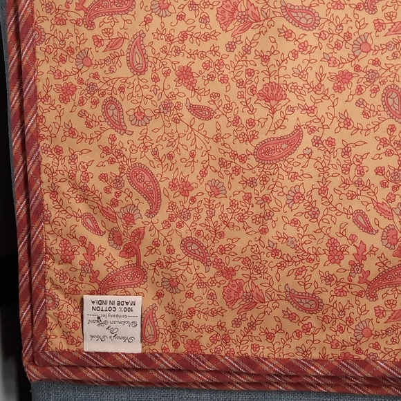 Set 4 Placemats Tablemat Cotton Flag Cream Tan Rust 12" x 18" Washable Patriotic - Picture 5 of 6